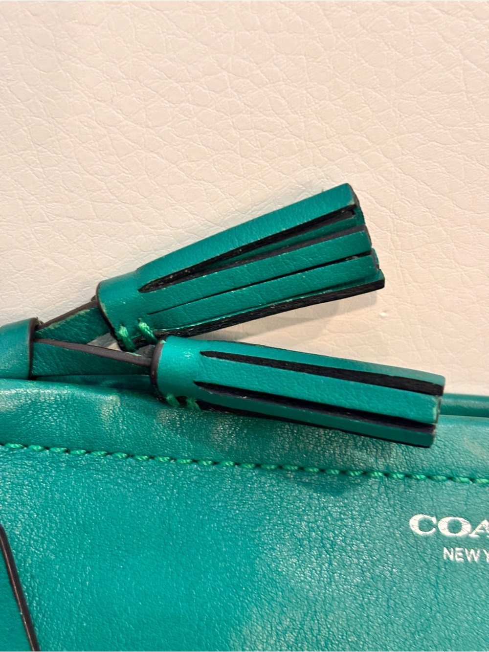 Coach Green Leather Wristlet Clutch - Picture 3 of 15